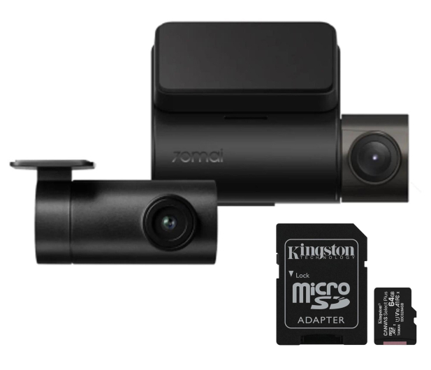 70mai Dash Cam A200 + kamera tylna RC11 + karta 64GB Full HD/130/2 - 1362201 - zdjęcie
